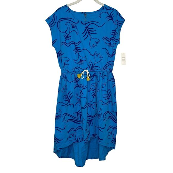 Tea Collection Dress Womens Medium Blue Pottery Floral High Low Mommy & Me - Picture 1 of 8
